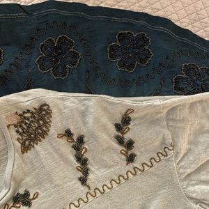 Anthropologie Bead Embroidered Trapeze Top